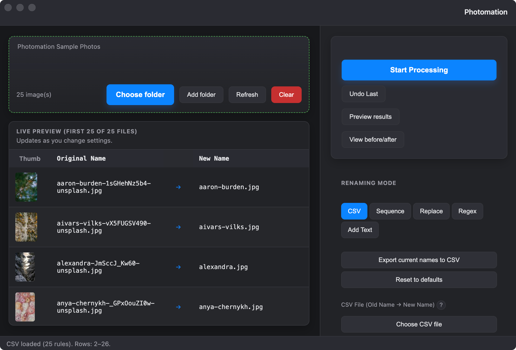 Photomation app preview